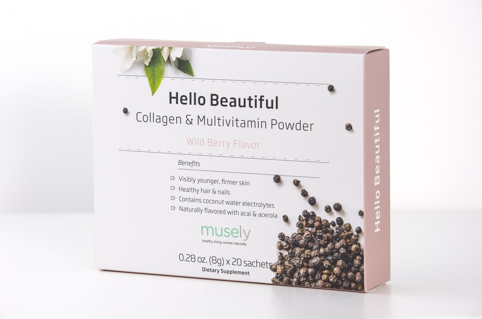 Hello Beautiful - Collagen & Multivitamin Powder (Wild Berry, Box of 20) - image 2