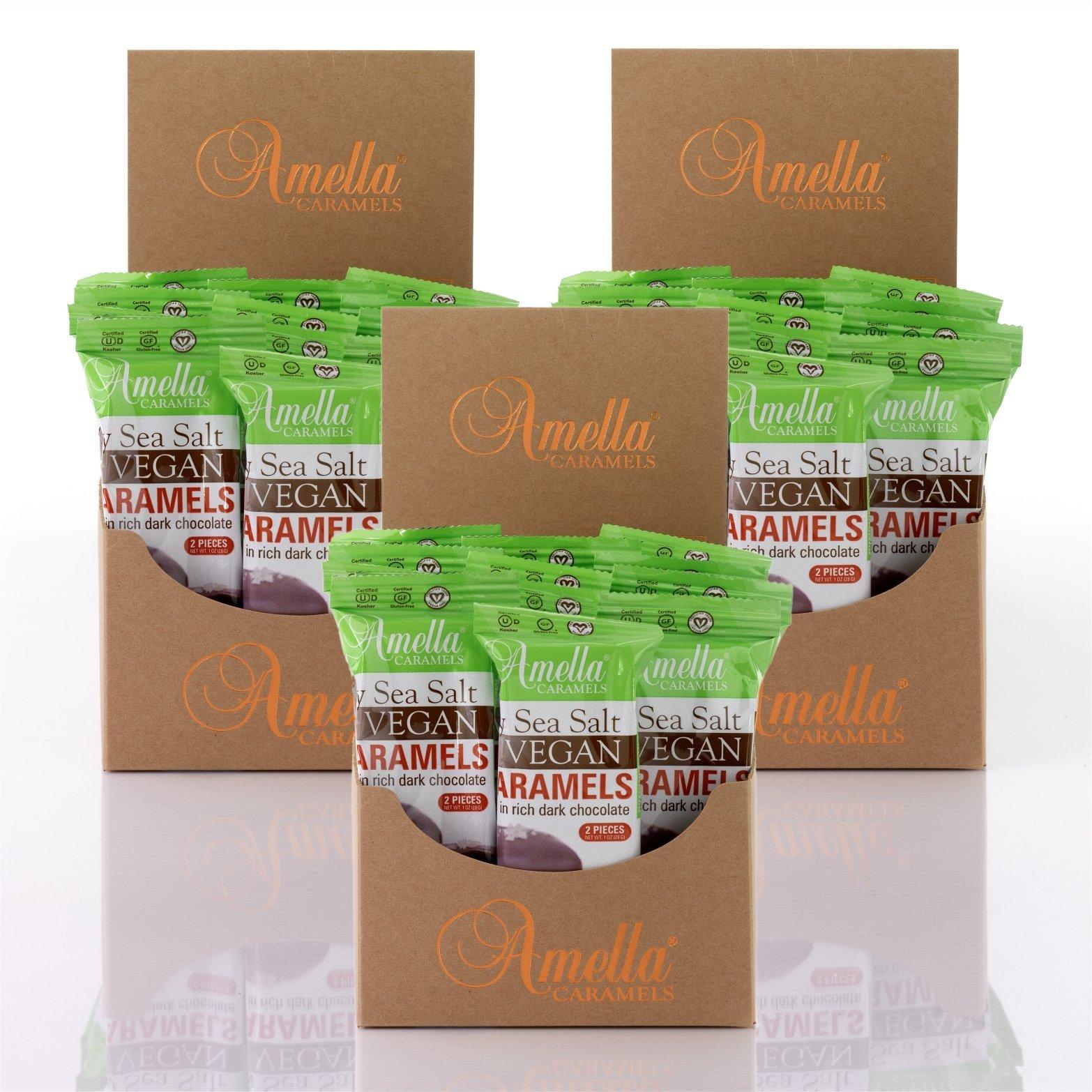 Vegan Gray Salt Caramels in 72% Dark Chocolate, 45.0 ounces (45 packs - 2 pcs/pack)