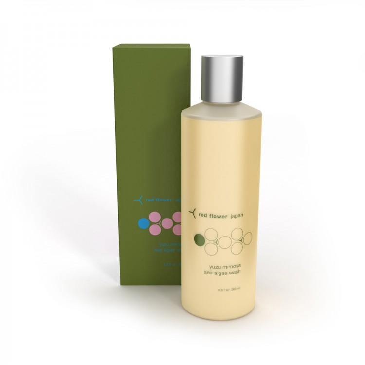 red flower yuzu mimosa sea algae wash