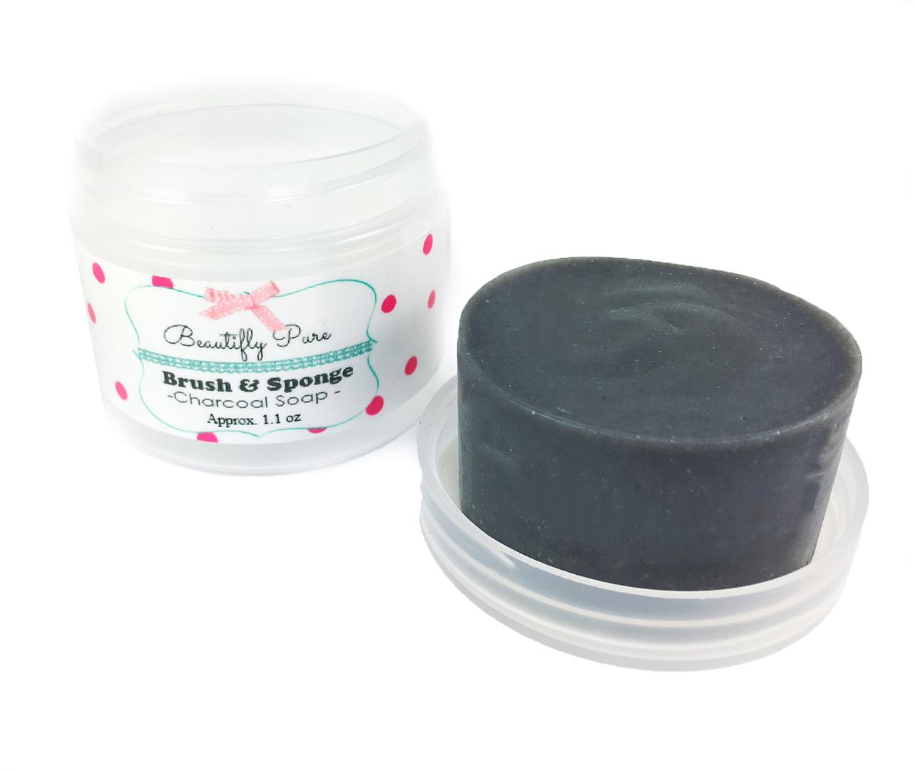 Makeup Brushes and Sponge Charcoal Solid Cleanser (1.1 Oz)