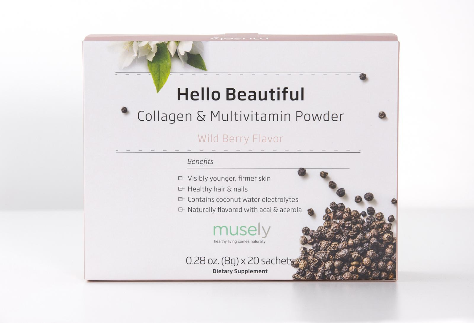 Hello Beautiful - Collagen & Multivitamin Powder (Wild Berry, Box of 20)
