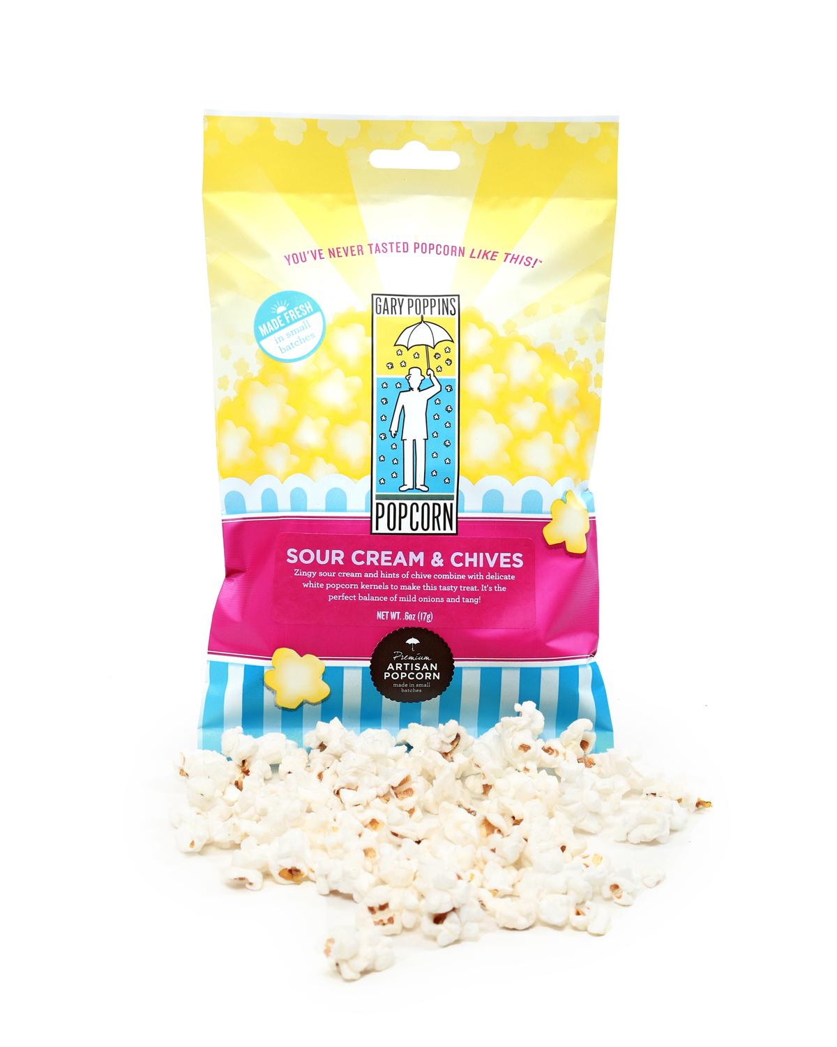 Gary Poppins Sour Cream & Chives Popcorn, Bag
