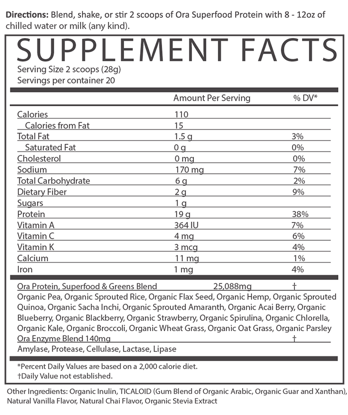 Organic Superfood Protein Powder - Vanilla Chai - image 2