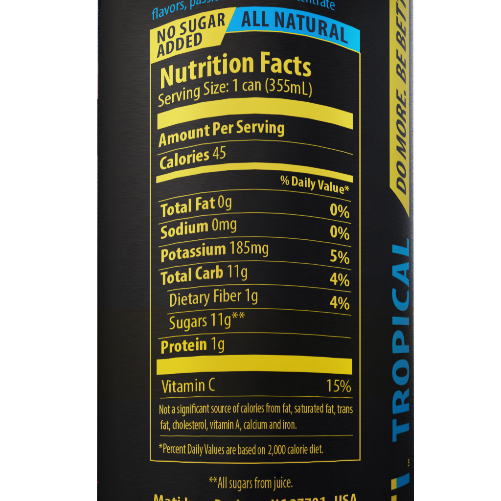 MATI Healthy Energy Drink - Tropical 12 oz - image 2