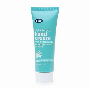 Bliss High Intensity Hand Cream

This hand cream is no joke! Another very emollient formula that coats your hands with macadamia oil and primrose extract (two of my favorite hydrating ingredients). I also LOVE the fresh citrus scent.
 Get it at Sephora $18