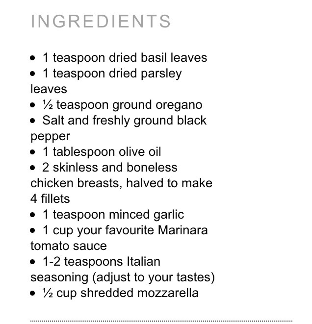 Mozzarella Chicken In Tomato Sauce 