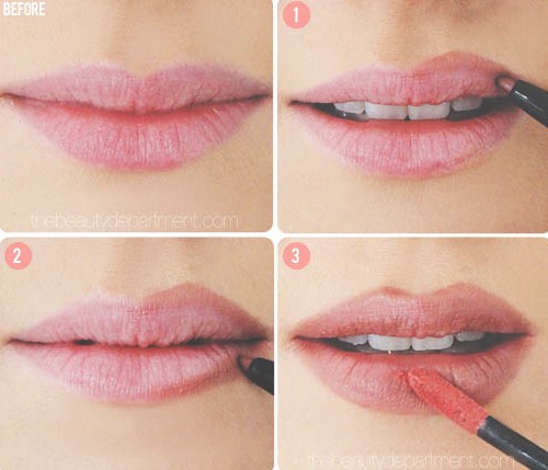 20. The Lip Cheat
As it turns out, we weren’t all blessed with Angelina Jolie’s lush lips. Now, there are a few tricks to making them appear larger (a glossy lip being one), but for a more dramatic effect, don’t be afraid to line your lips just outside of your natural line. 