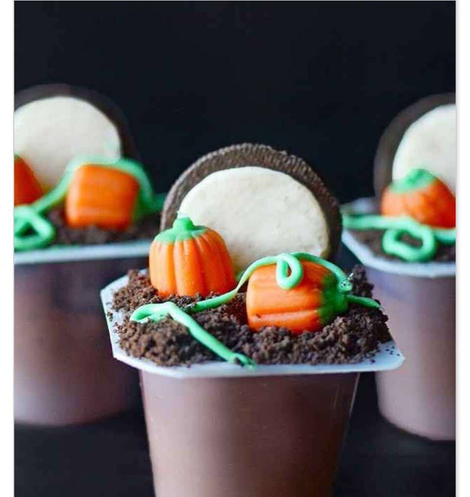 Make your own pumpkin patch in a pudding cup