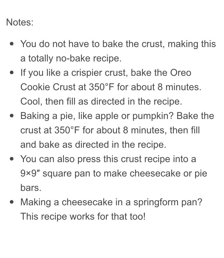The Perfect Oreo Cookie Crust Recipe.