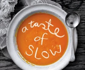 Eat soup! We eat soup slowly, it's filling, and it's low on calories. (If we eat food slowly, our appetite is being satisfied even if you're just eating a small amount of food)