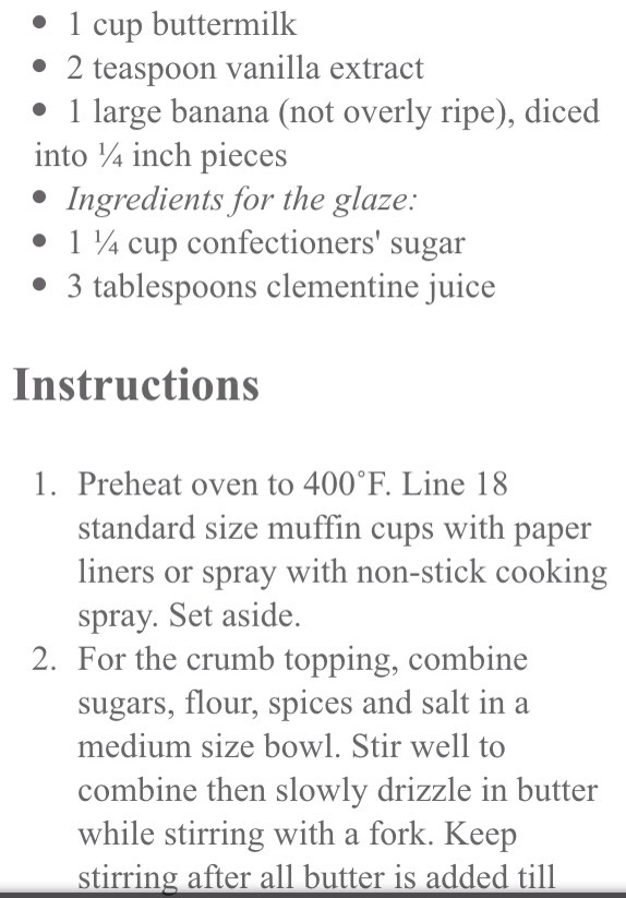 Brown Sugar Banana Clementine Muffins!