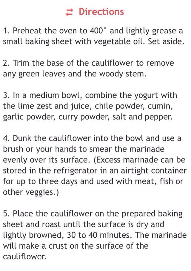 Roasted Cauliflower!!! 🍢