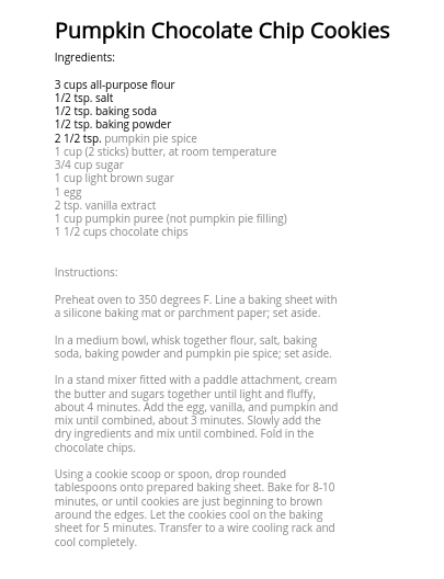 Pumpkin Chocolate Chip Cookies!!
