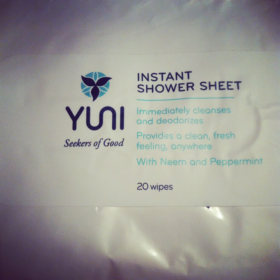 Keep calm and grab your Yuni shower sheets! These are great in a pinch or if you just need to freshen up. They're small enough to fit in your purse and smell fantastic! Not only that, but they're very effective and leave you feeling fresh and clean.