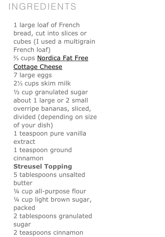 Banana pecan streusel French toast bake