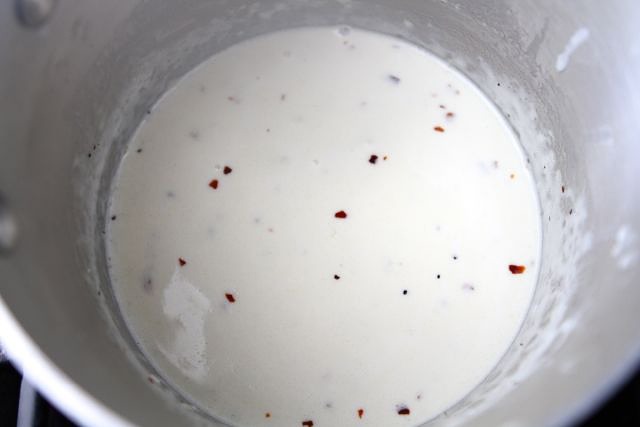 Once the sauce is thickened, remove from the burner, and set aside.