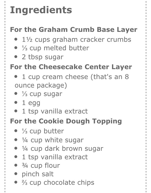 Chocolate Chip Cookie Dough Cheesecake Bars