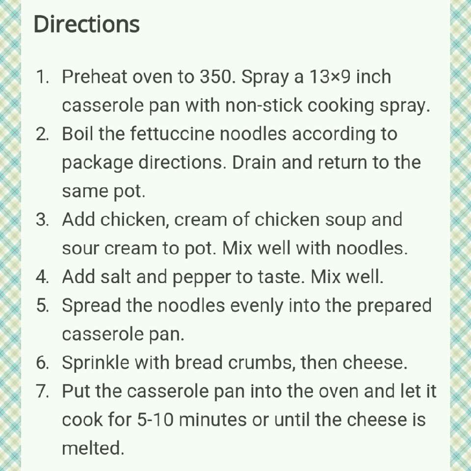 Chicken Fettuccine Casserole