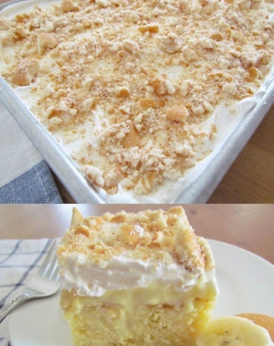 Banana Pudding Poke Cake