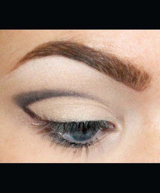 Next, use an eye shader brush like MAC 239 to blend your eyeliner out toward the outer corner of your eye. If you can, try to keep the bottom of your cut crease a sharp line. 