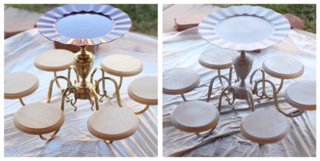 Chandelier Cake And Cupcake Stand DIY 