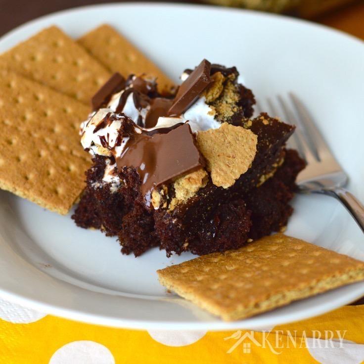 S'mores Chocolate Fudge Cake 
