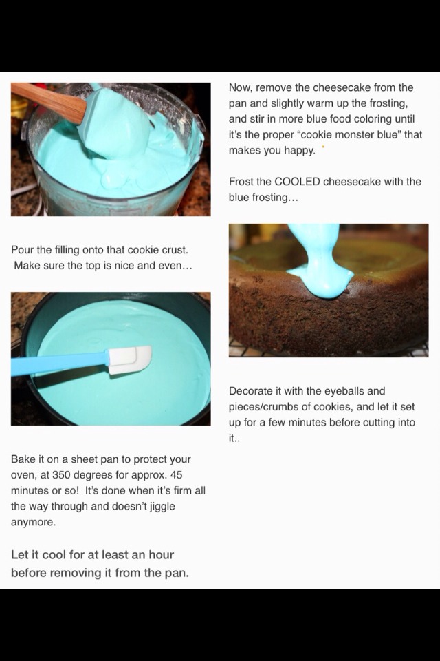 Cookie Monster Cookie Cheese Cake