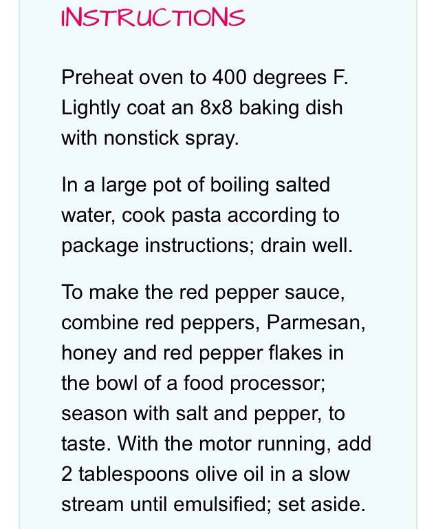 Red Pepper Pasta Bake - Yummy!