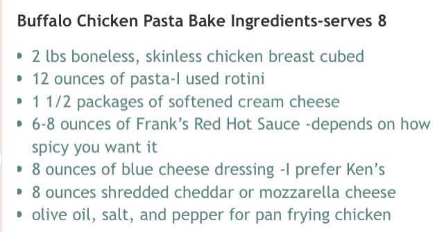 Buffalo Chicken Pasta Bake