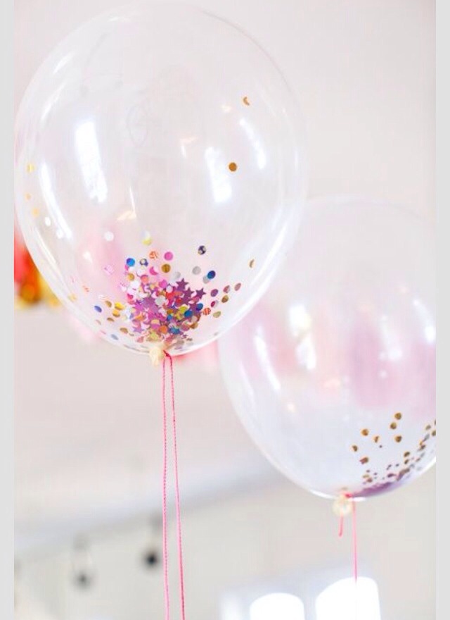 Put confetti in a balloon before blowing it up!
