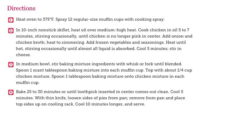 Chicken Pot Pie Muffins 