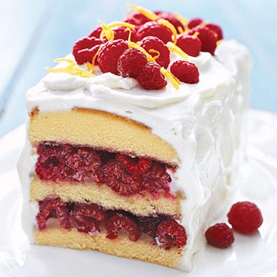 Creamy lemon raspberry pie