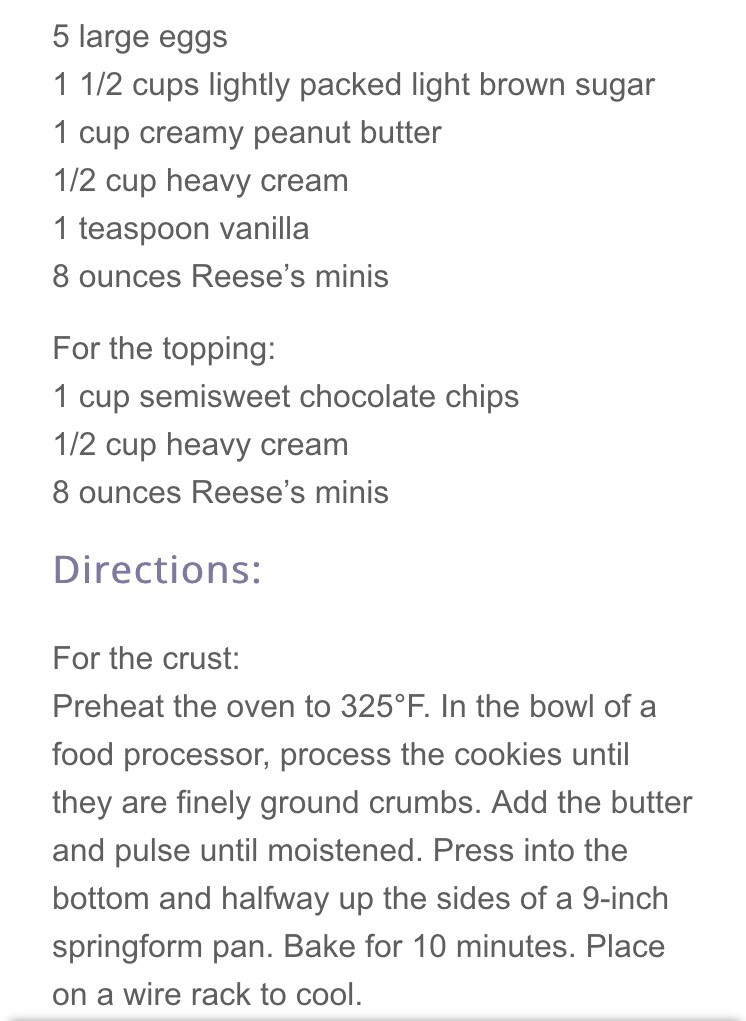 Peanut Butter Cup Cheese Cake