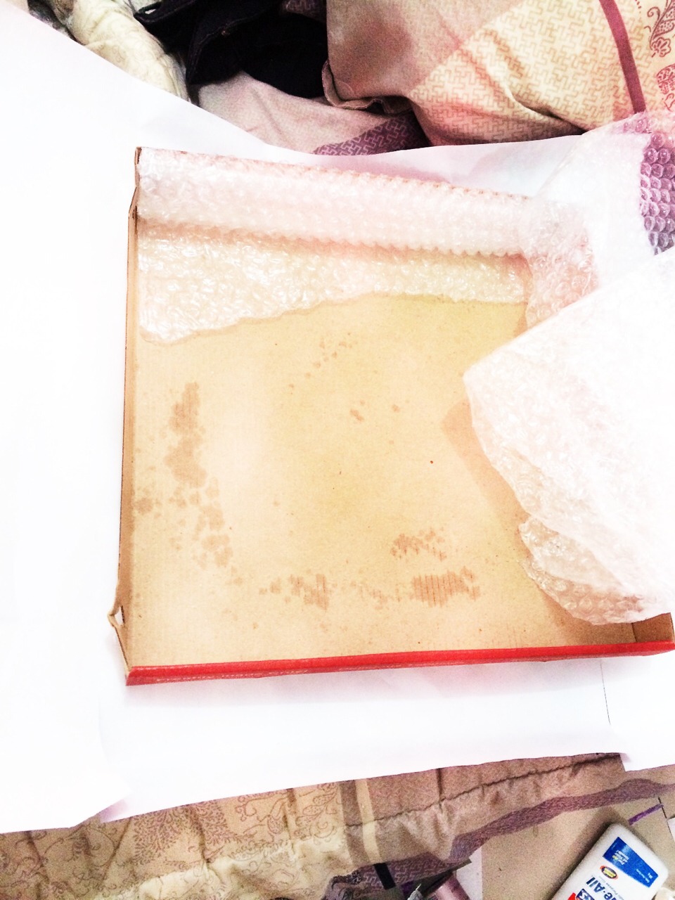Then, look for something soft to fill in the box..