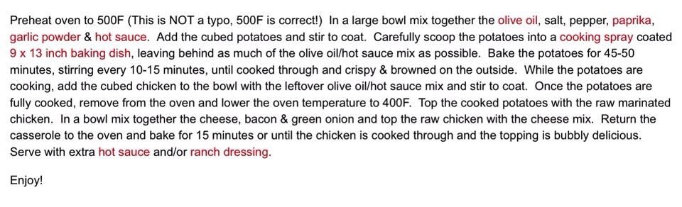 ✨✨Loaded Potato & Buffalo Chicken Casserole✨✨ 