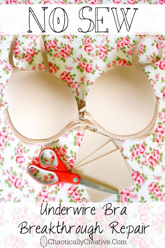 Items needed for Underwire Bra Repair

Scissors
Moleskin (no scissors needed with our new and improved moleskin product! So exciting!)
Bra with a protruding underwire