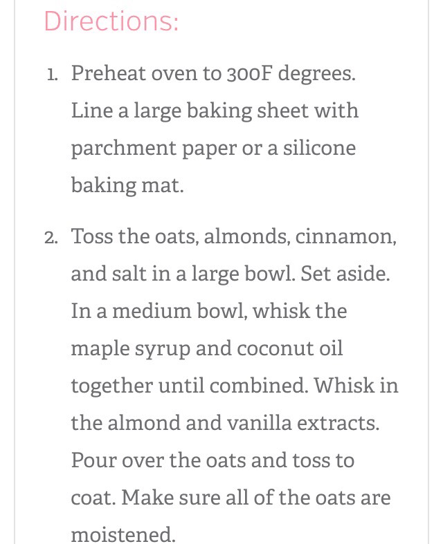 Vanilla Almond Granola
