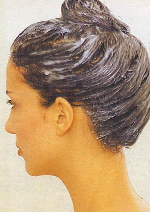 Then apply to hair and let it sit for 30 min and   rinse with conditioner  