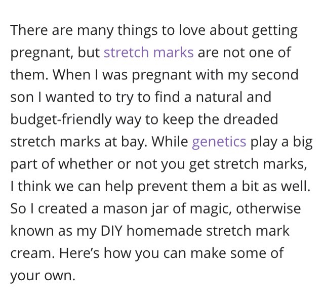 Easy Homemade Stretch Mark Cream