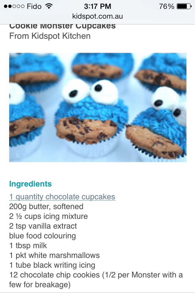 Cookie Monster Cupcakes