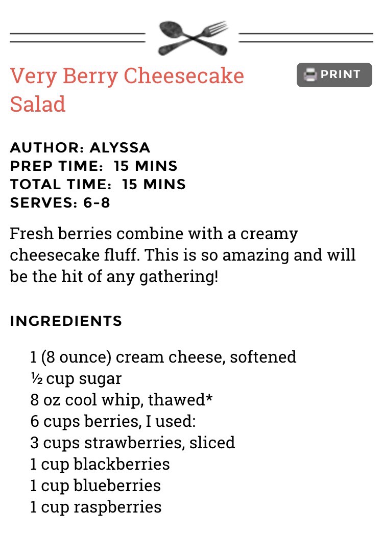 💙Berry Cheesecake Salad❤️