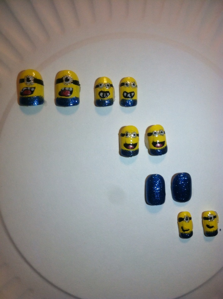 Black Light Minion Nails