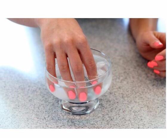 Put your wet nails in water to dry them faster!