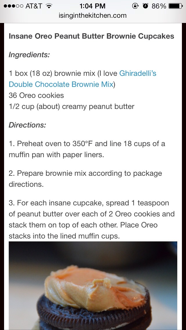 Oreo Peanut Butter Brownie Cupcakes