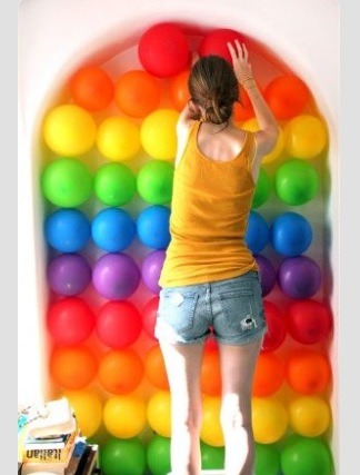 Create a balloon wall for quick and easy decor!