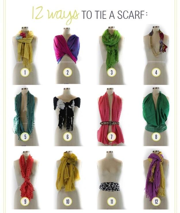 16. Here are 12 ways to tie a scarf.
