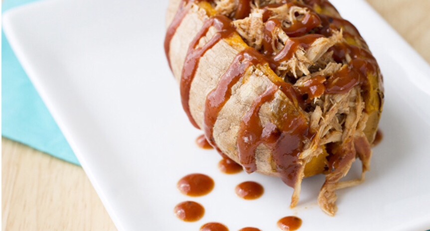 Pulled Pork Stuffed Sweet Potatoes