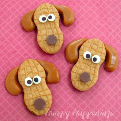 Nutter butter carmel  and chocolate chips soo cute and easy to make 