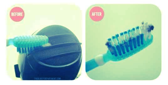 Clean out your hair dryer with an old tooth brush.