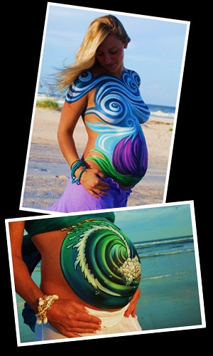 Face And Body Painting: Baby Bump. 